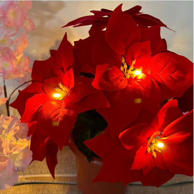 Door Frame Escalator Decoration Red Flower String Lights