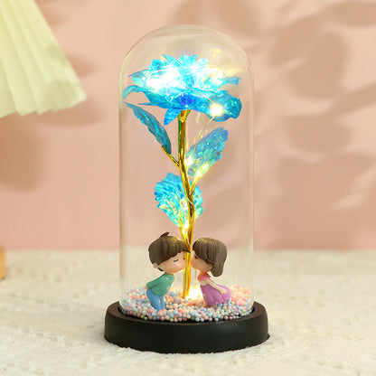 Colorful 24k Gold Foil Flower Color GoldWith Lights Christmas Gift