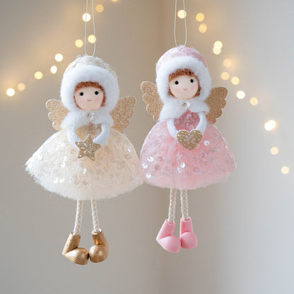 Christmas Winter Mesh Angel Big Eyes Girl Pendant