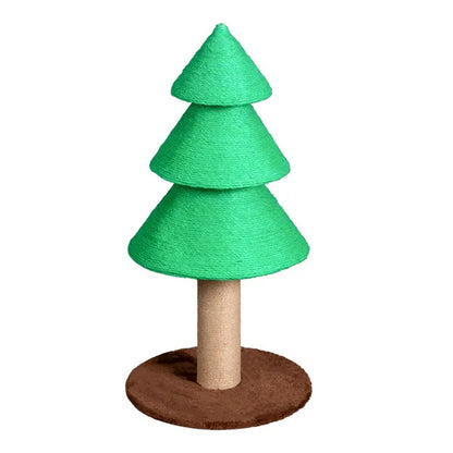 31.5" Christmas Tree Cat Scratcher – Large Sisal Cat Scratching Tower for Indoor Cats (Green)