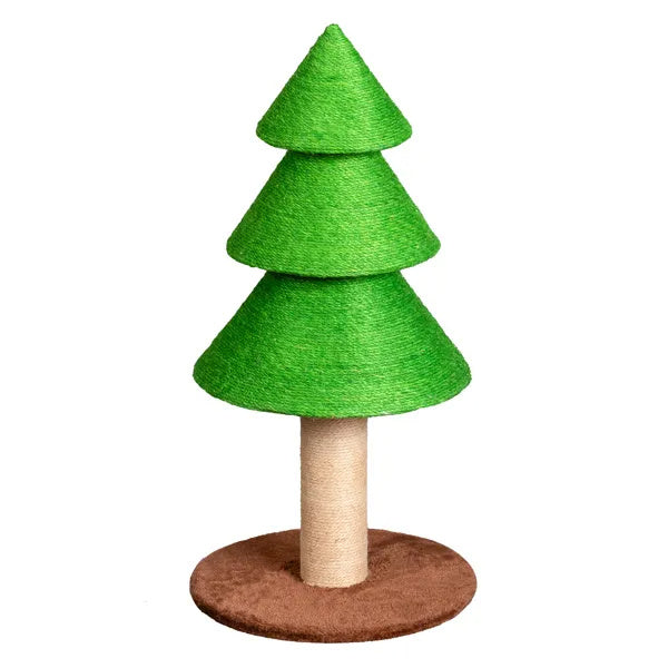 31.5" Christmas Tree Cat Scratcher – Large Sisal Cat Scratching Tower for Indoor Cats (Grass Green)