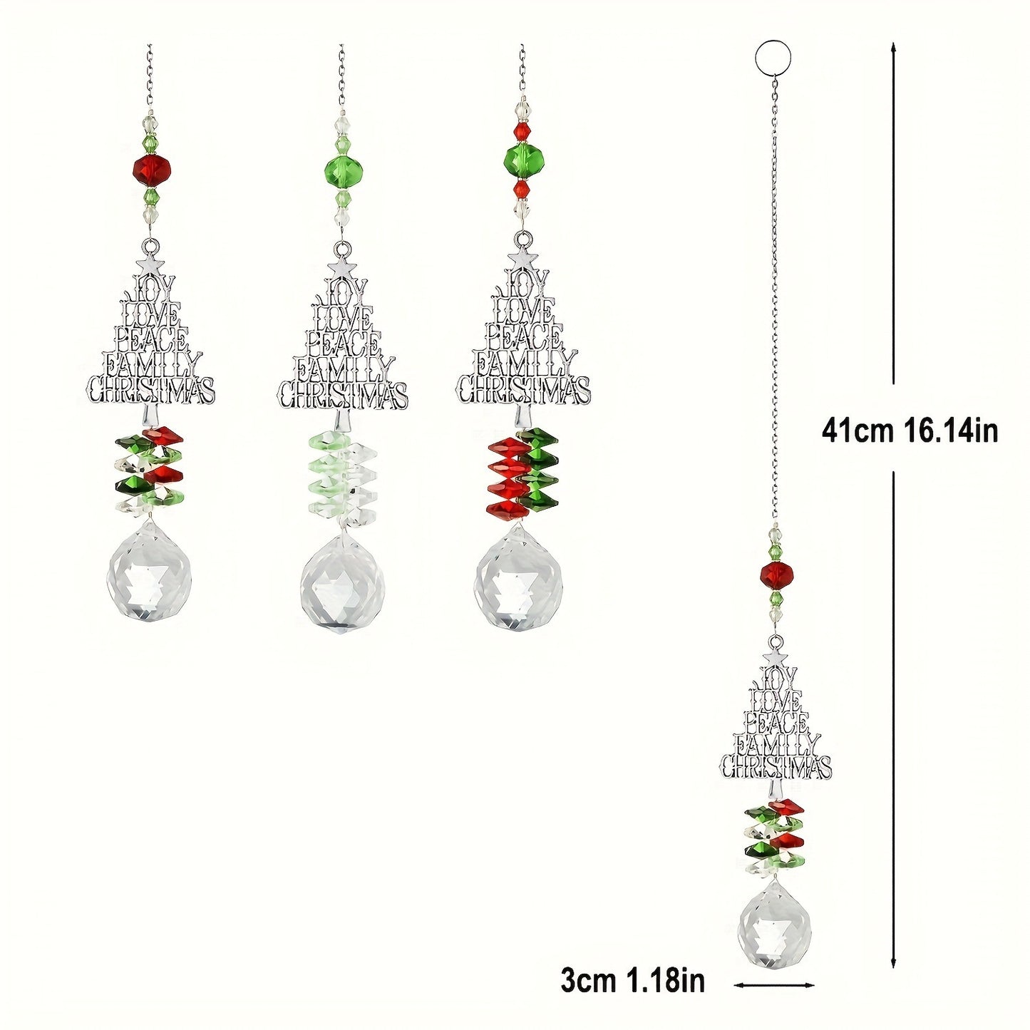 Christmas Sun Catcher Crystal Christmas Tree Pendant